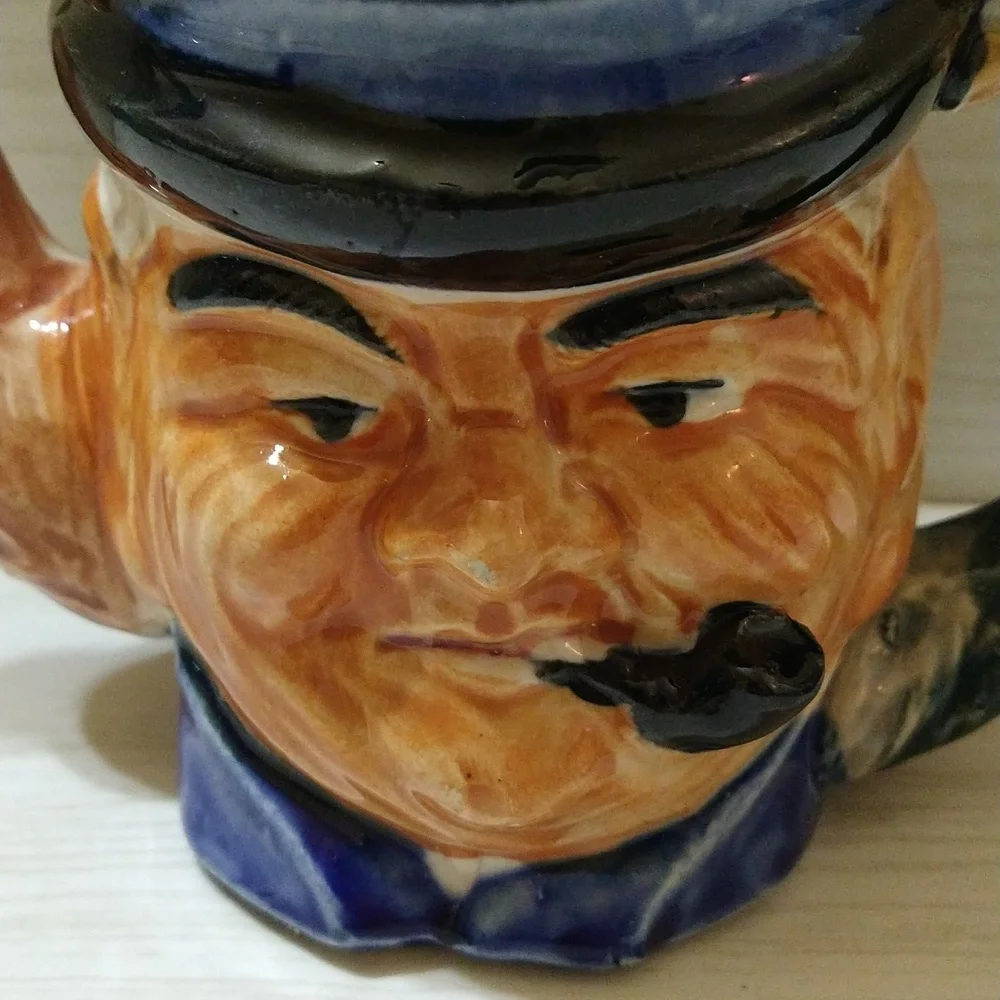 Vintage Toby Style Figural Teapot Colonial Head With Lid - Made In Japan